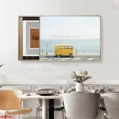 File gốc File tranh bộ hiện đại FT44565 (in mica) trang trí