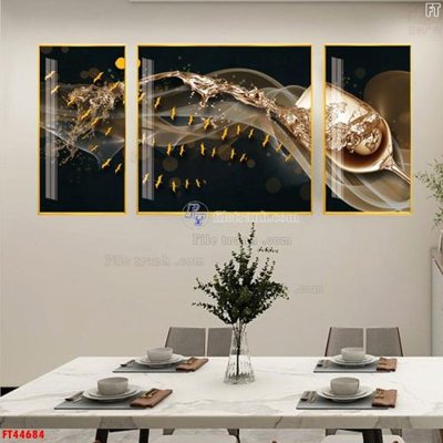 Ảnh gốc File tranh bộ hiện đại FT44684 (độ nét cao) in tráng gương