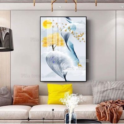 File gốc File tranh hiện đại pha lê gương FT470 (in lụa) cao cấp
