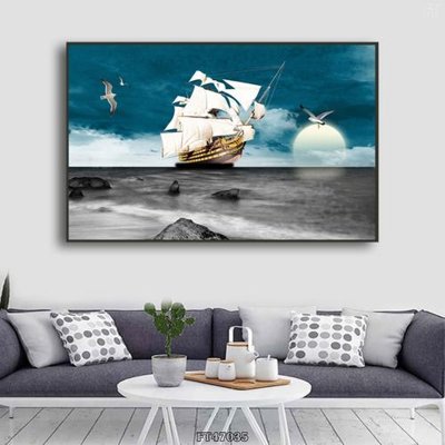 File gốc Tranh treo pha lê gương FT47035 (in lụa) tranh mã đáo