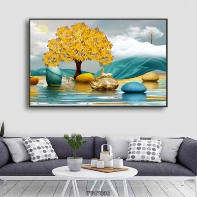 File tranh Tranh treo pha lê gương FT47038 (ảnh gốc) in trần 3D