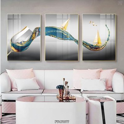 File in mica Tranh treo pha lê gương FT47077 (bản gốc) làm vách ngăn