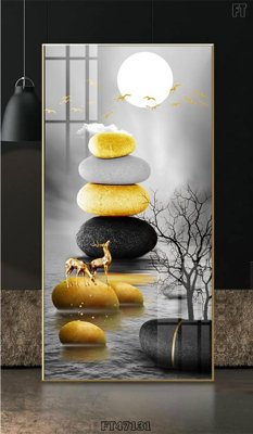 File gốc Tranh treo pha lê gương FT47131 (in lụa) tranh thuận buồm