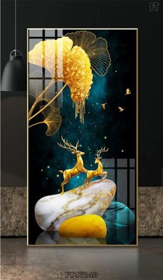 File in trần Tranh treo pha lê gương FT47140 (bản gốc) hoa văn