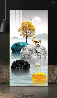 File gốc Tranh treo pha lê gương FT47184 (dành cho trang trí nội thất)