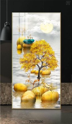 Hình ảnh file gốc in lụa Tranh treo pha lê gương FT47194