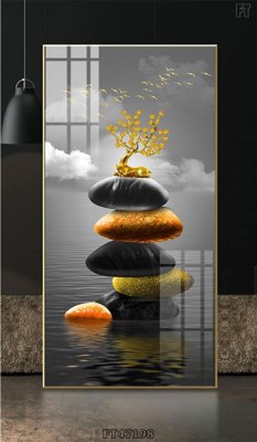 File in trần Tranh treo pha lê gương FT47198 (bản gốc) bầu trời