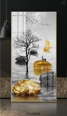 File in trần Tranh treo pha lê gương FT47203 (bản gốc) trời sao