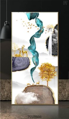 File in lụa Tranh treo pha lê gương FT47204 (chất lượng cao) Tranh treo pha lê gương FT47204