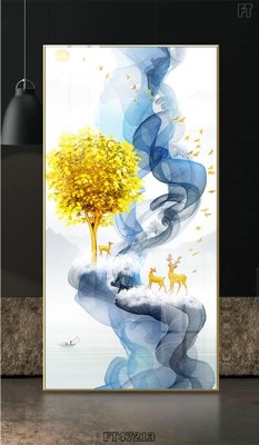 Download file gốc Tranh treo pha lê gương FT47213 (in lụa) hoa lá