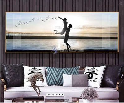 File in lụa Tranh treo pha lê gương FT47398 (tân cổ điển) Tranh treo pha lê gương FT47398