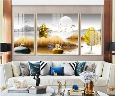 File in trần Tranh treo pha lê gương FT47486 (bản gốc 3D) sống động