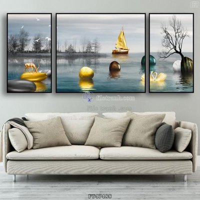 File gốc Tranh treo pha lê gương FT47488 (in tráng gương) hiện đại