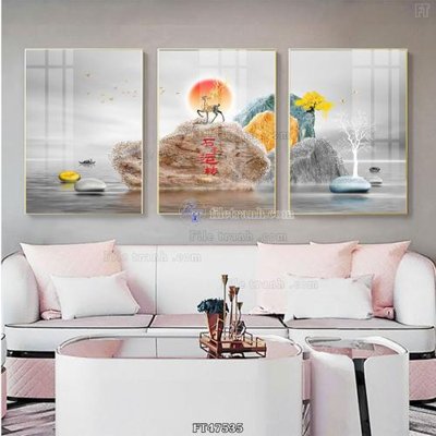 File tranh Tranh treo pha lê gương FT47535 (bản gốc) treo quán cafe