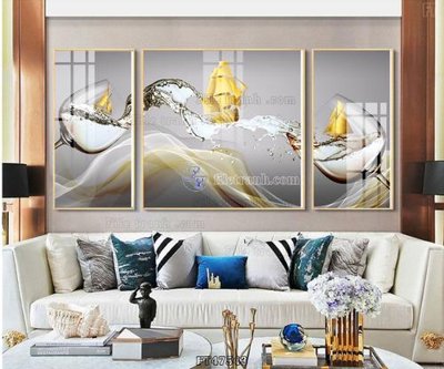 File tranh trang trí Tranh treo pha lê gương FT47543 (file gốc)