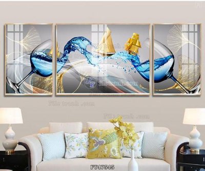 Hình ảnh file gốc in lụa Tranh treo pha lê gương FT47545