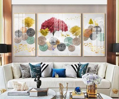 File in trần Tranh treo pha lê gương FT47546 (bản gốc) trời sao