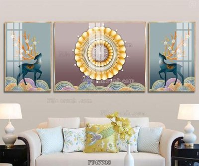 File in trần Tranh treo pha lê gương FT47733 (file gốc) phong thủy