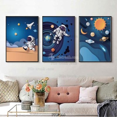 File in lụa Tranh treo pha lê gương FT47818 (hoa văn) Tranh treo pha lê gương FT47818