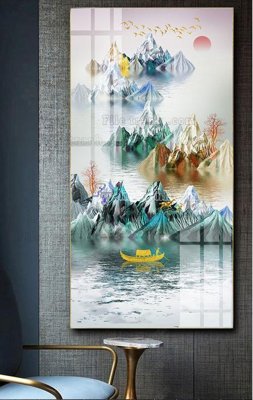 File gốc File tranh hiện đại pha lê gương FT491 (in lụa) tranh phong thủy