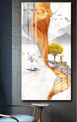 File in lụa File tranh hiện đại pha lê gương FT493 (chất lượng cao) File tranh hiện đại pha lê gương FT493