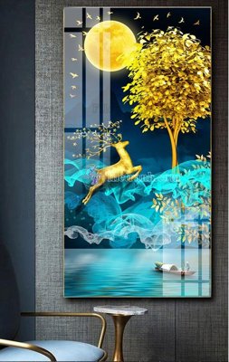 File in trần File tranh hiện đại pha lê gương FT550 (bản gốc) phong cảnh