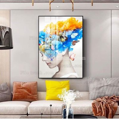 File in trần File tranh hiện đại pha lê gương FT572 (bản gốc 3D) sống động