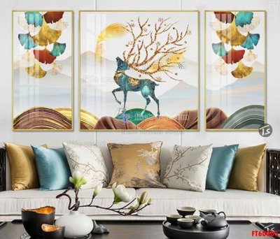 File tranh in tráng gương File tranh hiện đại pha lê gương FT60003 (siêu nét)