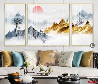 File tranh File tranh hiện đại pha lê gương FT60019 (bản gốc) in lụa dán tường