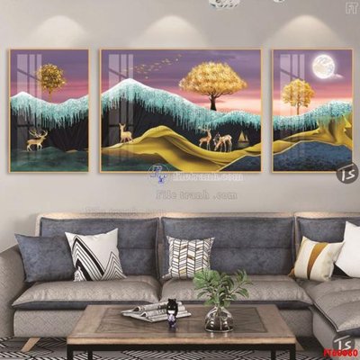 File tranh in trần File tranh hiện đại pha lê gương FT60080 (ảnh gốc siêu nét)