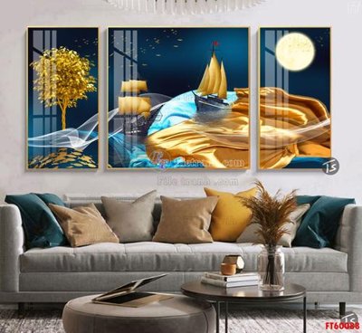 File tranh trang trí File tranh hiện đại pha lê gương FT60088 (tải file gốc)