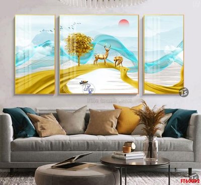 File gốc in ấn File tranh hiện đại pha lê gương FT60092 độ phân giải cao