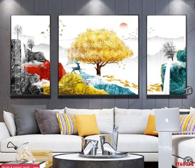 File tranh PSD File tranh hiện đại pha lê gương FT60158 chất lượng cao