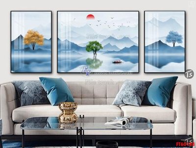 File tranh File tranh hiện đại pha lê gương FT60188 (file gốc) chủ đề phong thủy