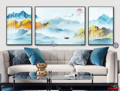 File gốc File tranh hiện đại pha lê gương FT60192 (in tráng gương) ốp tường