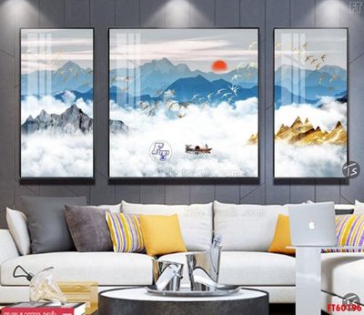 File tranh in trần File tranh hiện đại pha lê gương FT60196 (ảnh gốc siêu nét)