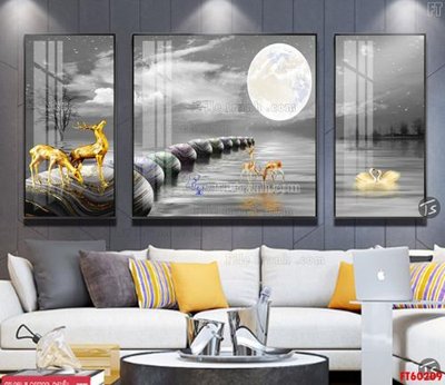 File gốc File tranh hiện đại pha lê gương FT60209 (in tráng gương) nghệ thuật