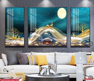 Tải file File tranh hiện đại pha lê gương FT60212 (gốc) chủ đề phong thủy