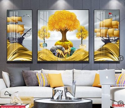 File gốc File tranh hiện đại pha lê gương FT60215 (in mica) cắt laser