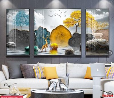 File gốc File tranh hiện đại pha lê gương FT60228 (in lụa) cao cấp