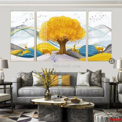 File gốc File tranh hiện đại pha lê gương FT60262 (in mica) cắt laser