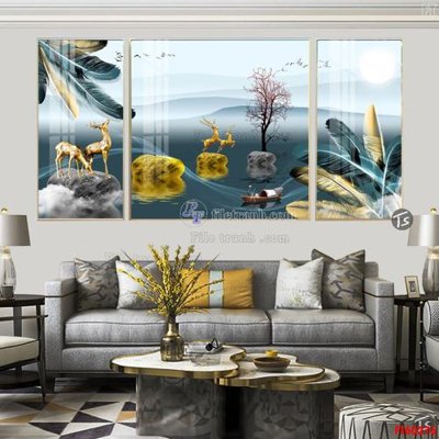 File in trần File tranh hiện đại pha lê gương FT60276 (bản gốc 3D) sống động