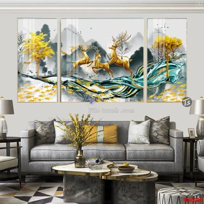 File gốc File tranh hiện đại pha lê gương FT60299 (in mica) làm bảng hiệu