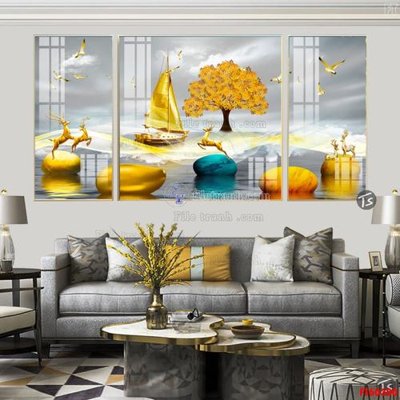 File ảnh File tranh hiện đại pha lê gương FT60300 (gốc) in decal dán tường