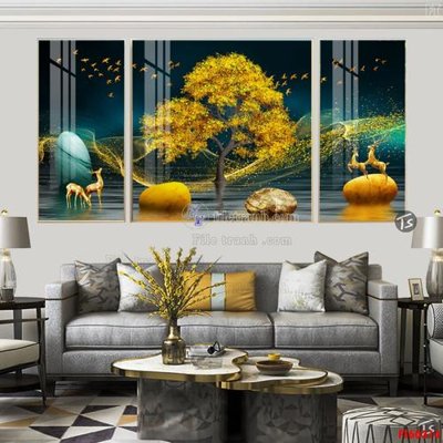 File gốc File tranh hiện đại pha lê gương FT60314 (in lụa) cao cấp