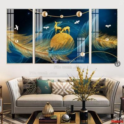 File tranh gốc File tranh hiện đại pha lê gương FT60376 chủ đề hiện đại