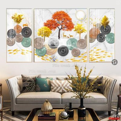 File tranh File tranh hiện đại pha lê gương FT60381 (ảnh gốc) in trần nhà