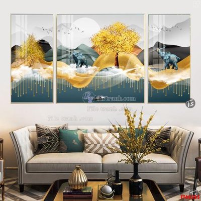 File tranh File tranh hiện đại pha lê gương FT60385 (bản gốc) trang trí văn phòng