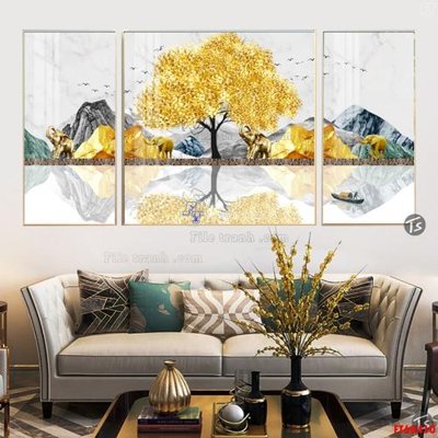 File gốc in tráng gương File tranh hiện đại pha lê gương FT60410 chi tiết