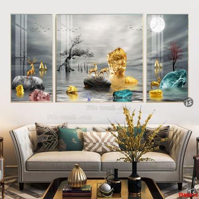 File gốc File tranh hiện đại pha lê gương FT60414 (in mica) cắt laser